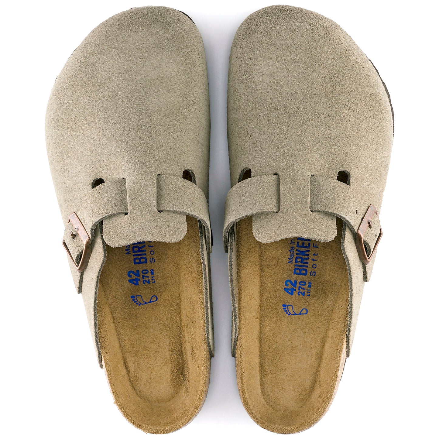 Boston Soft Footbed Suede Leather - Taupe - Slipper Lounge