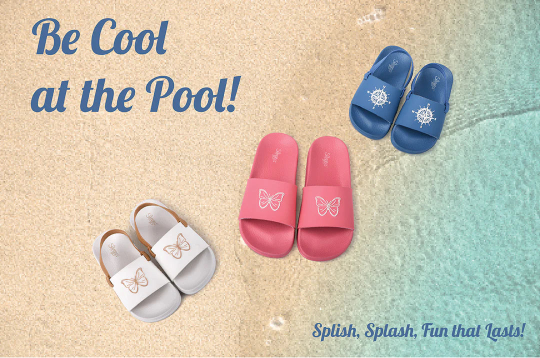 POOL SLIPPERS CORAL BUTTERFLY - Slipper Lounge