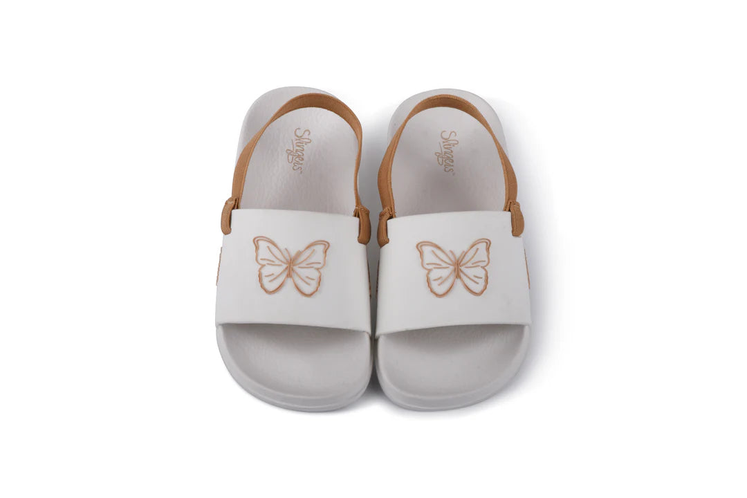 POOL SLIPPERS WHITE BUTTERFLY - SPECIAL INTRO PRICE!! - Slipper Lounge