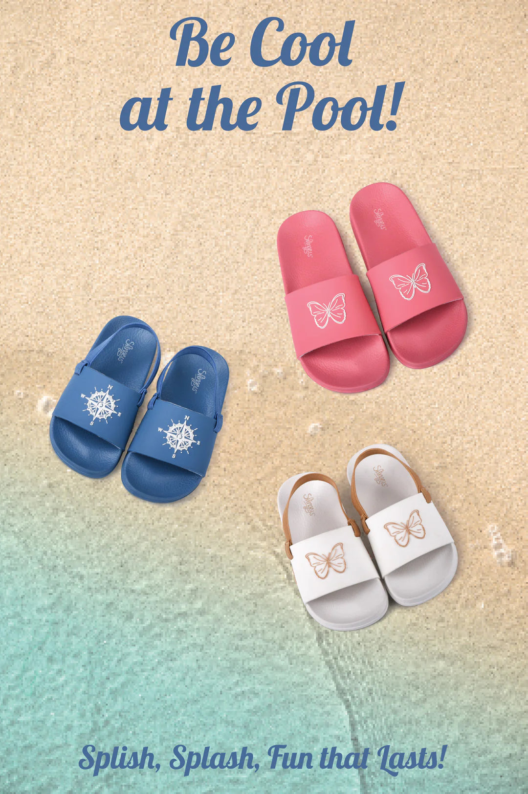 POOL SLIPPERS BLUE COMPASS - SPECIAL INTRO PRICE! - Slipper Lounge