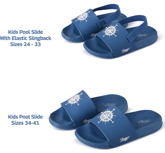 POOL SLIPPERS BLUE COMPASS - SPECIAL INTRO PRICE! - Slipper Lounge