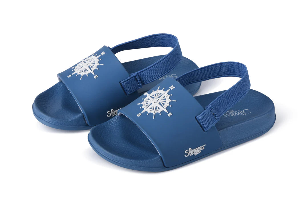 POOL SLIPPERS BLUE COMPASS - SPECIAL INTRO PRICE! - Slipper Lounge