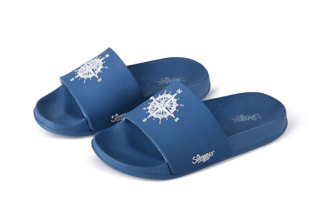 POOL SLIPPERS BLUE COMPASS - SPECIAL INTRO PRICE! - Slipper Lounge