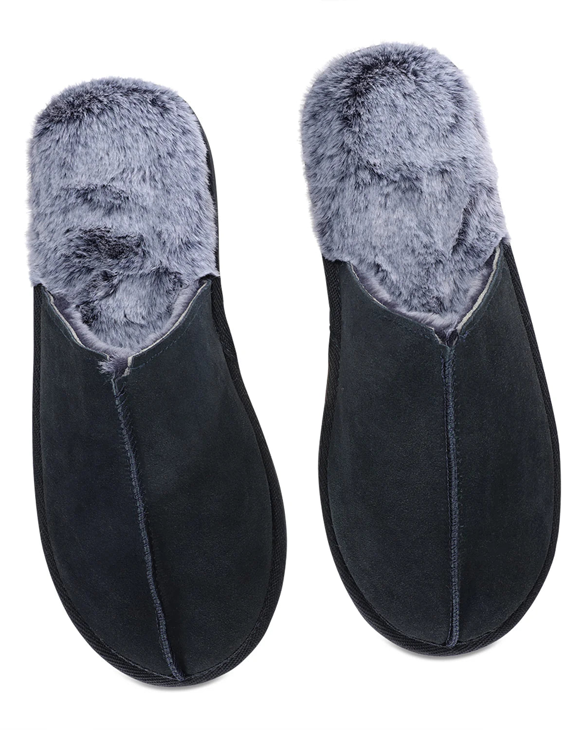 MeMoi Men’s True Suede Plush Slippers with Memory Foam