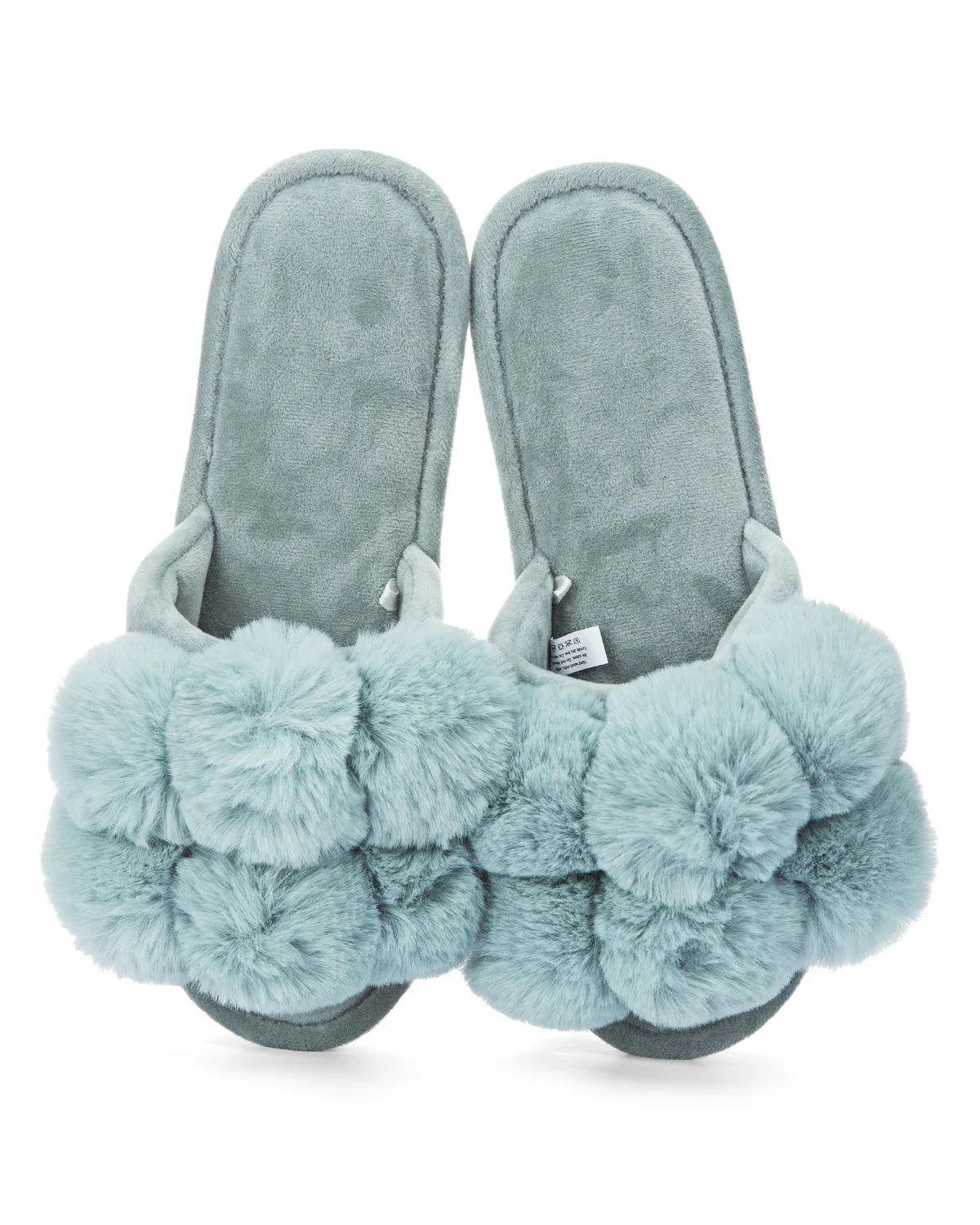 Women's Luxe Pom-Pom Memory Foam Plush Slippers - Slipper Lounge