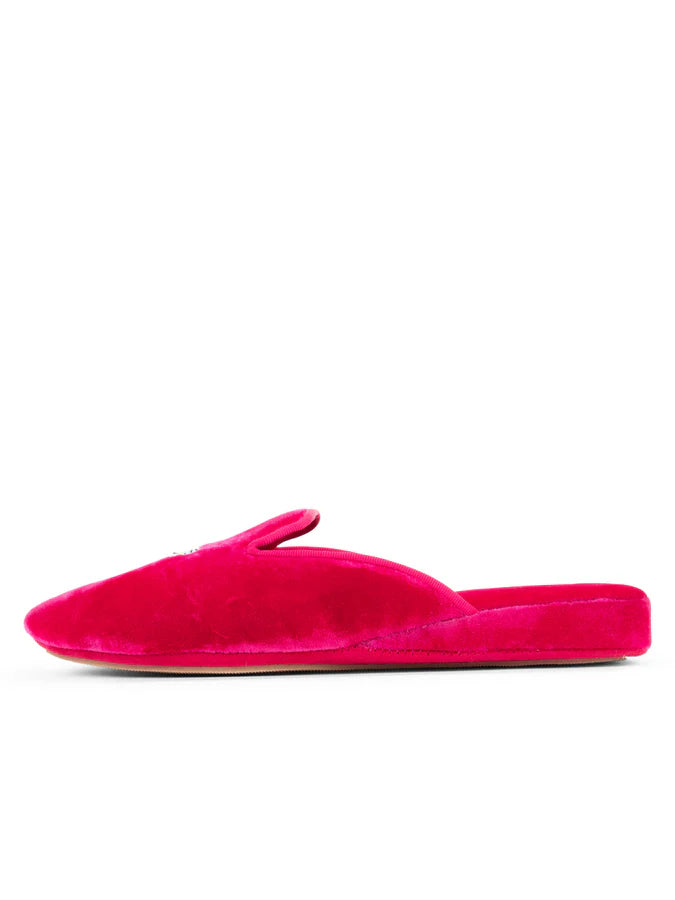 Queen Bee Embroidered Velvet Slipper - Slipper Lounge