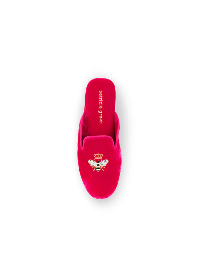 Queen Bee Embroidered Velvet Slipper - Slipper Lounge