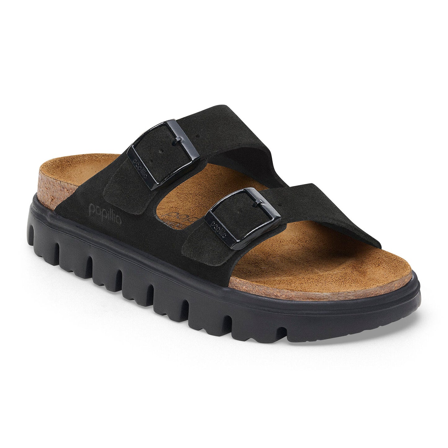 Arizona Platform Suede Leather - Black/Blac - Slipper Lounge