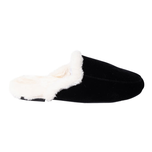 Fur Lined Velvet Slippers - Slipper Lounge