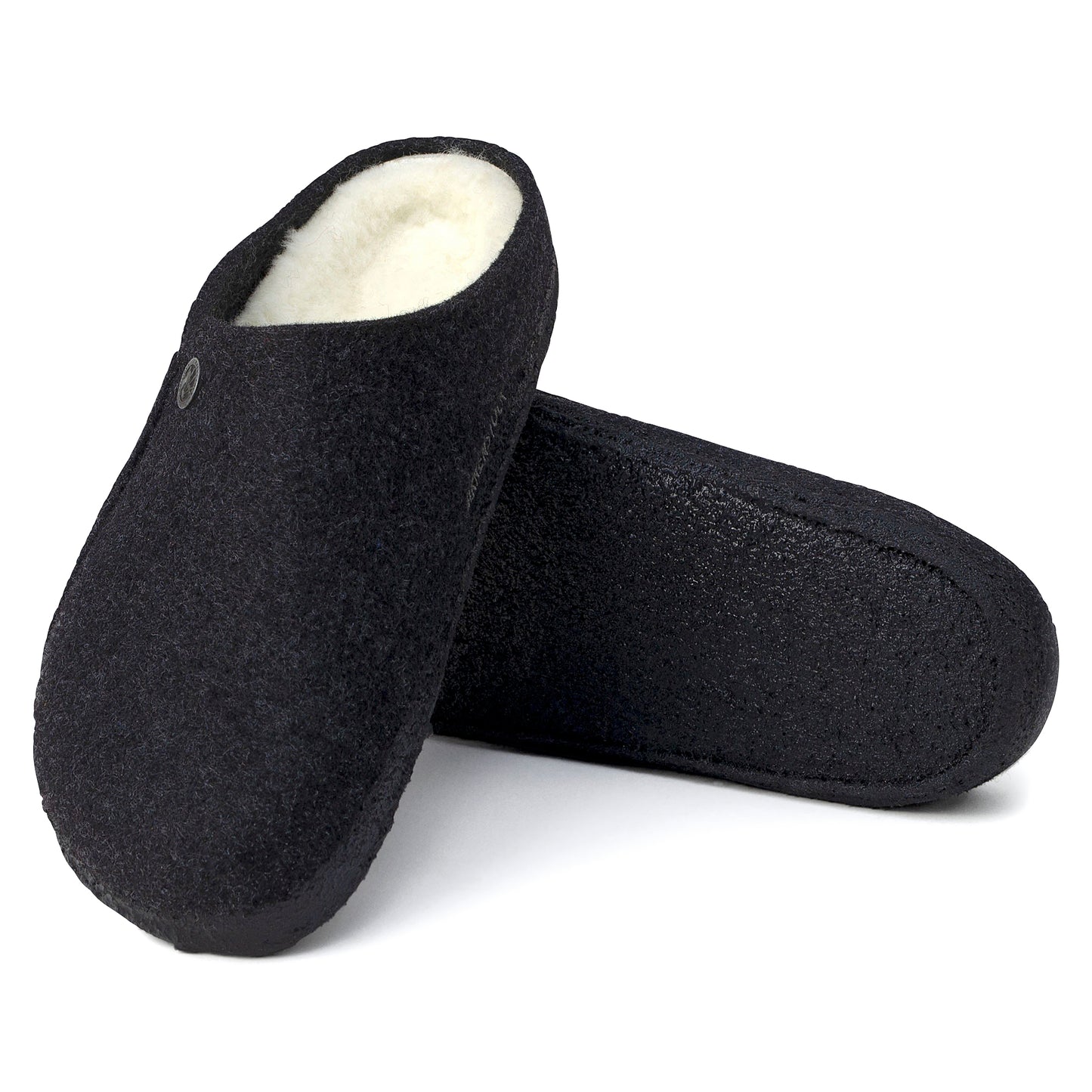 Birkenstock Zermatt Shearling Slippers – Anthracite | Wool Felt Upper + Shearling Lined Footbed