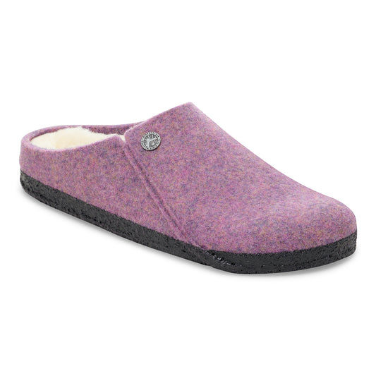 Birkenstock Zermatt Shearling Slippers – Mauve | Wool Felt Upper + Shearling Lined Footbed
