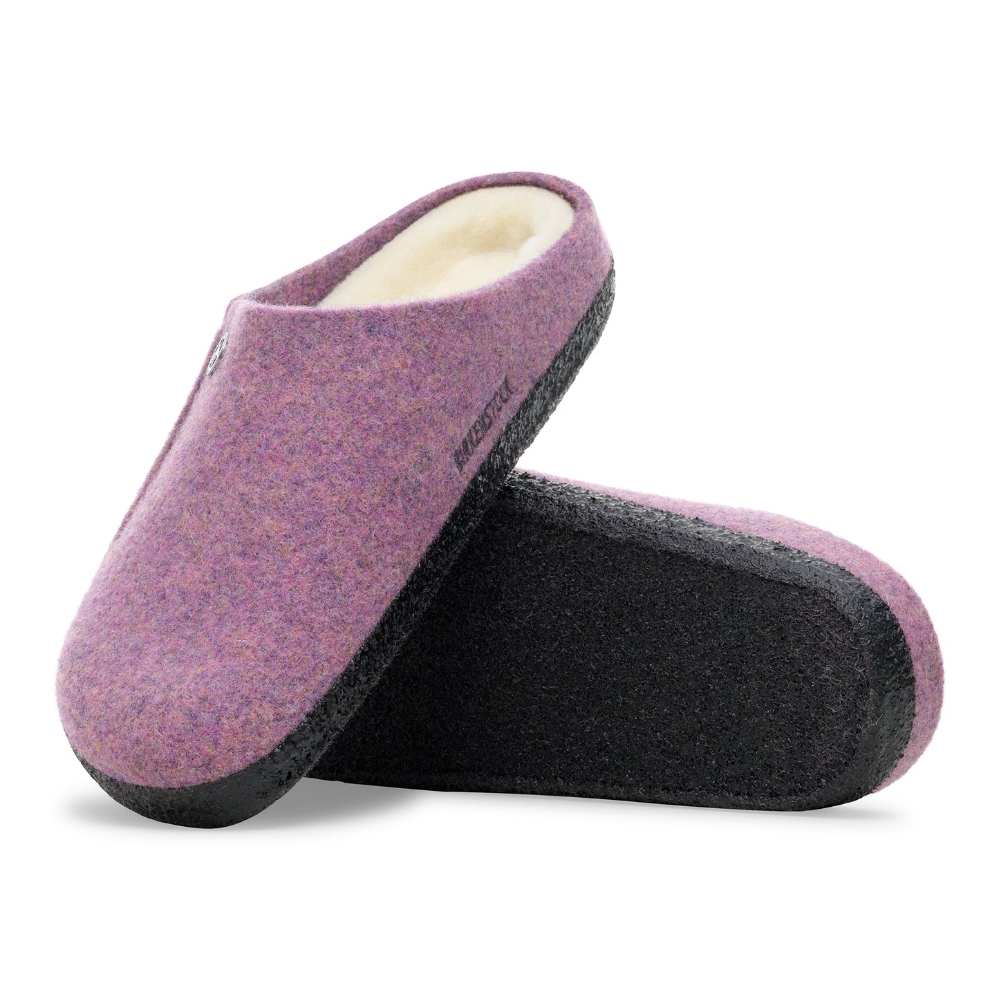 Birkenstock Zermatt Shearling Slippers – Mauve | Wool Felt Upper + Shearling Lined Footbed