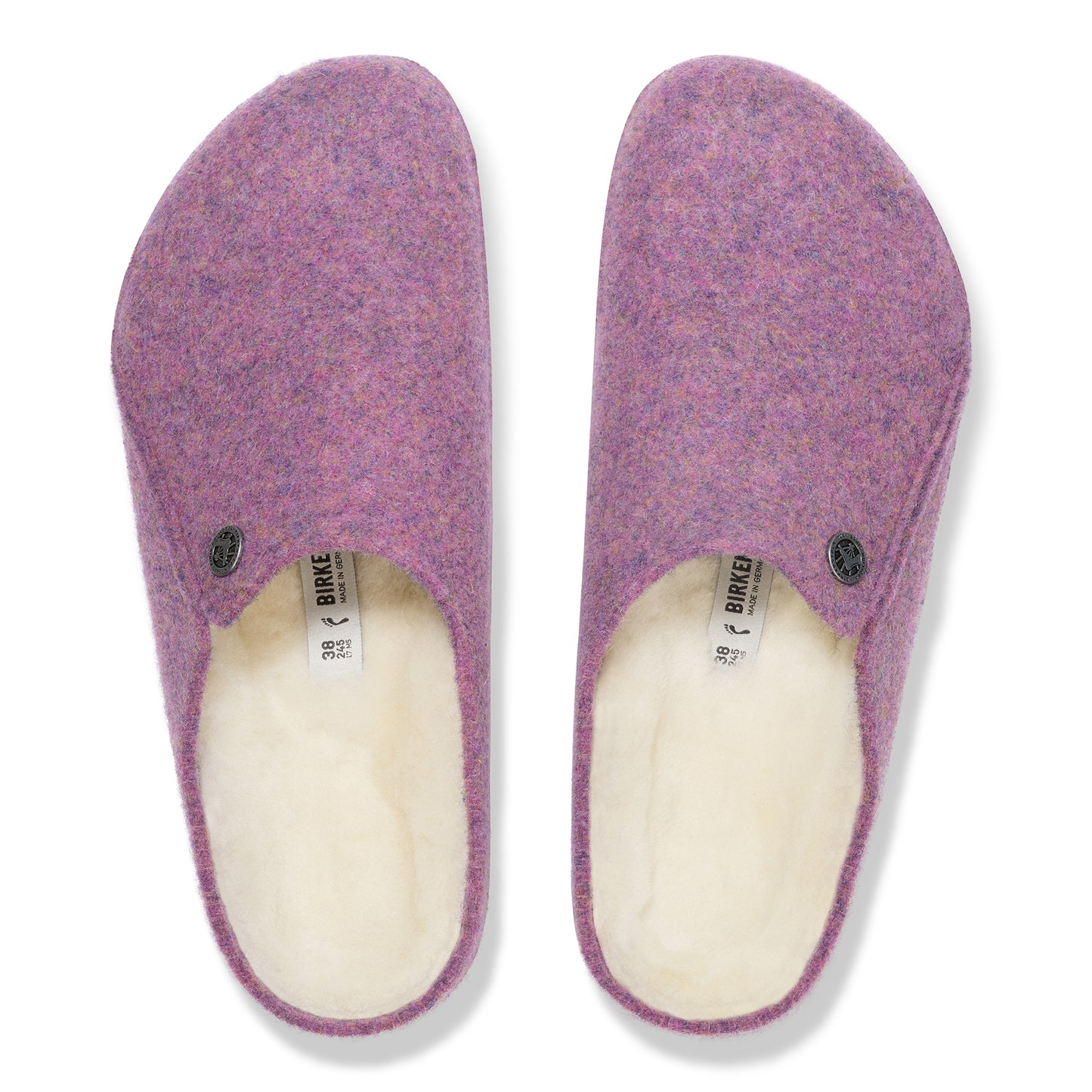 Birkenstock Zermatt Shearling Slippers – Mauve | Wool Felt Upper + Shearling Lined Footbed