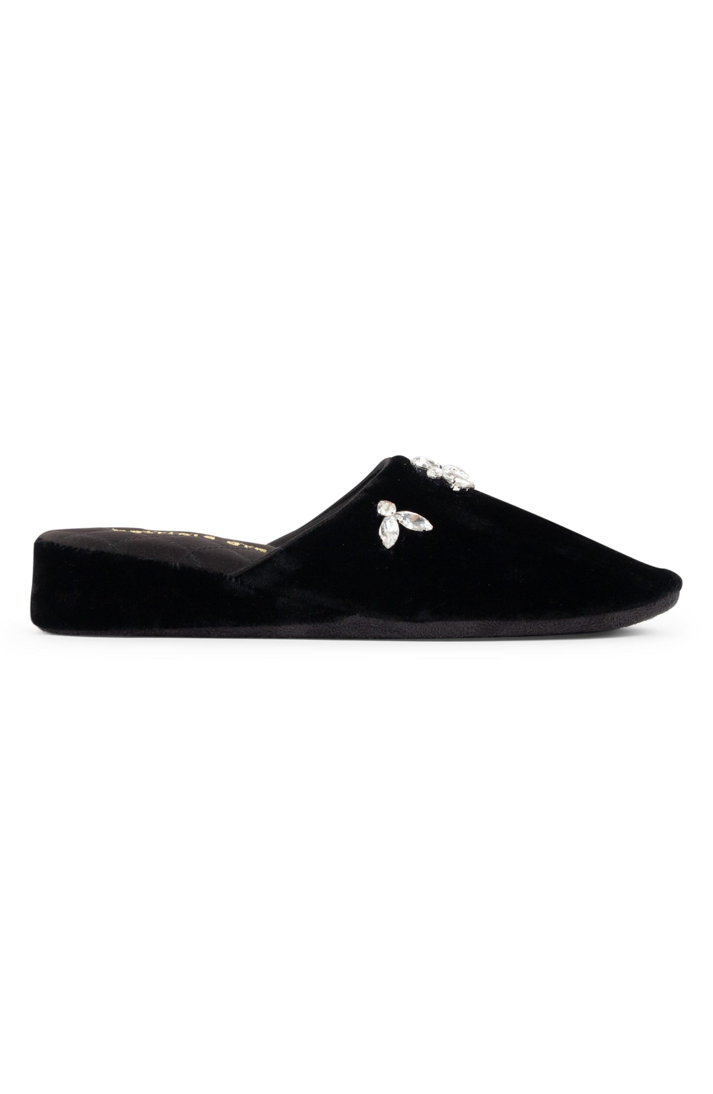 Lucille Crystal Embellished Velvet Slipper