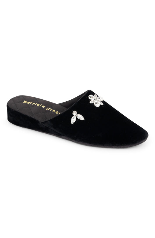 Lucille Crystal Embellished Velvet Slipper