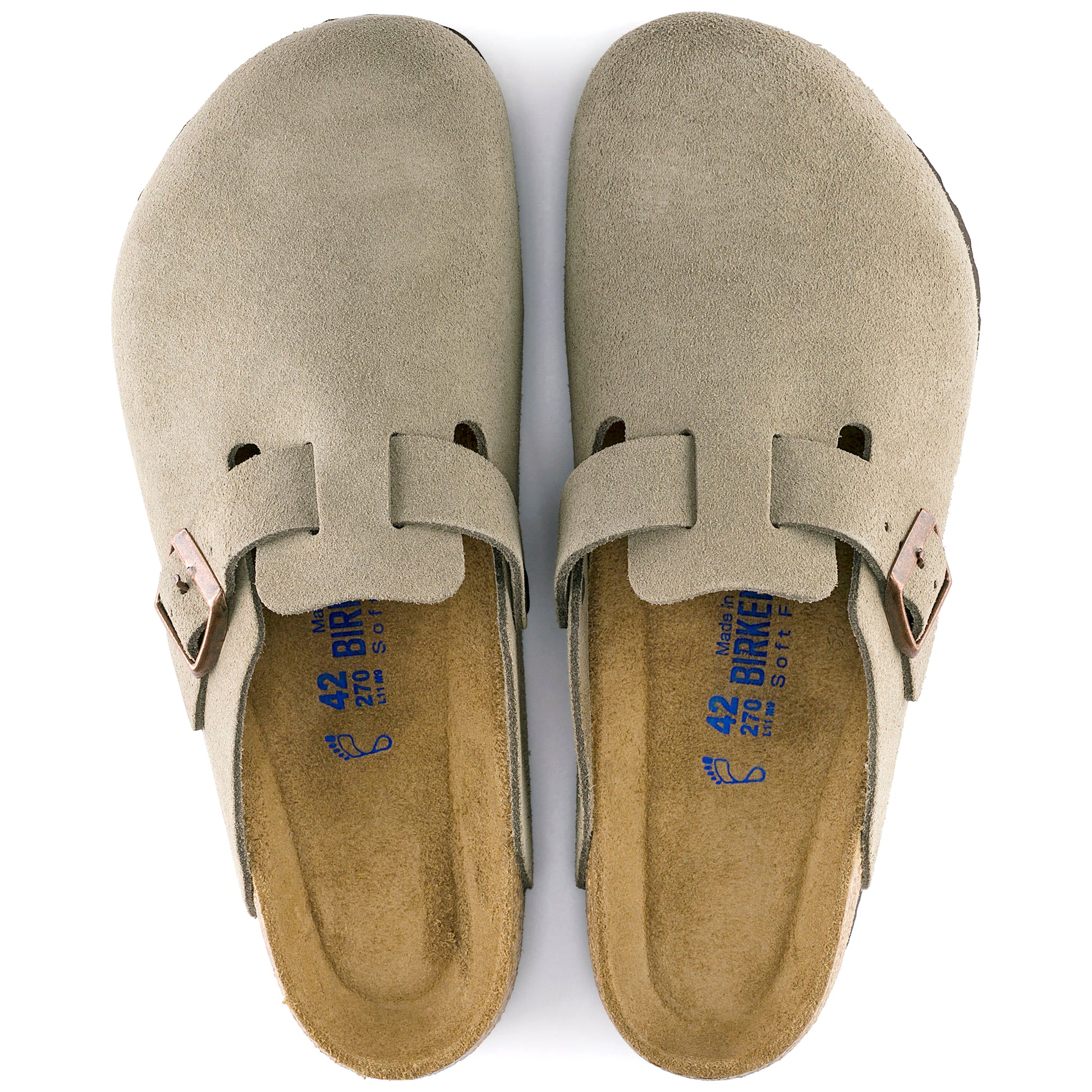 Boston Soft Footbed Suede Leather - Taupe - Slipper Lounge
