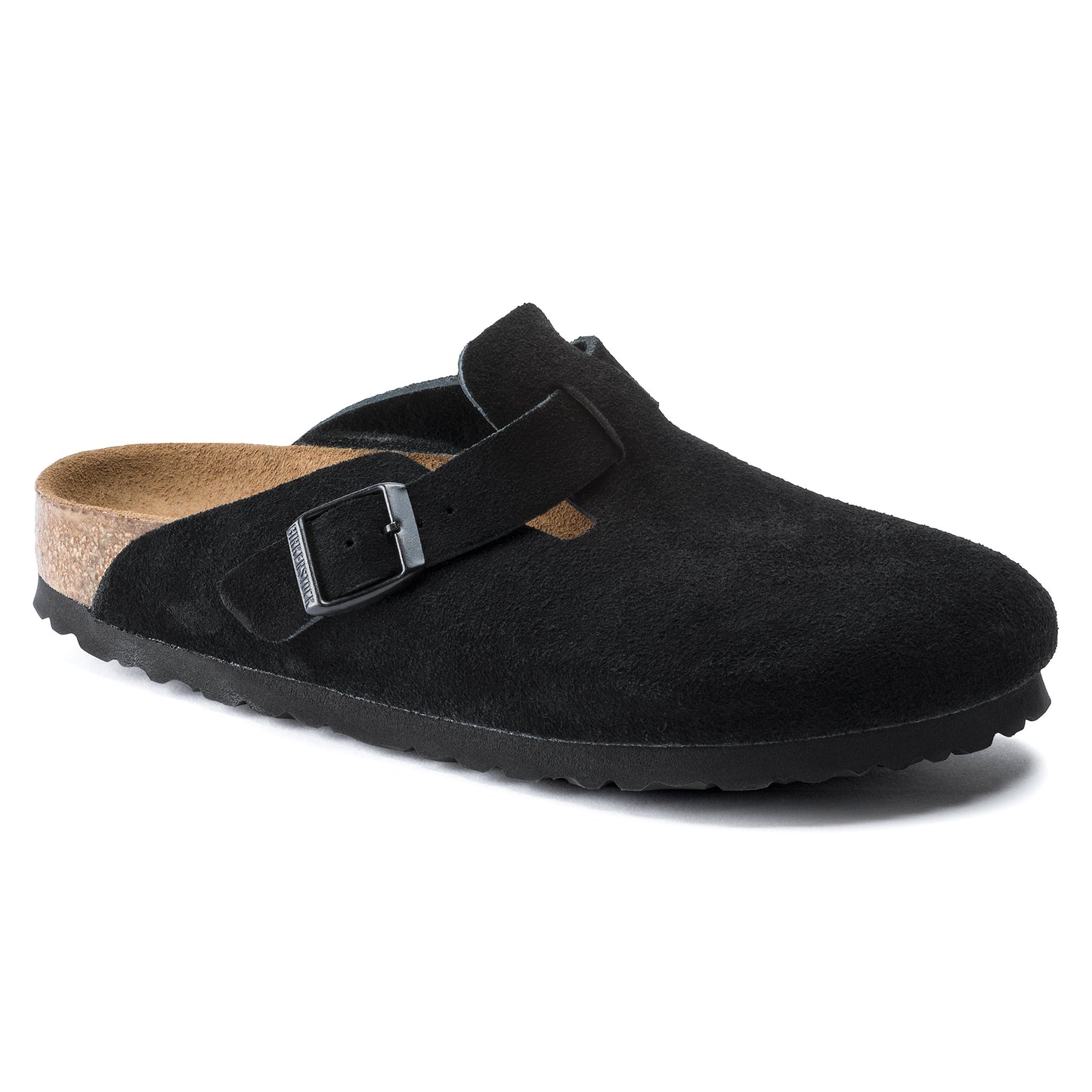 Boston Soft Footbed Suede Leather - Black
