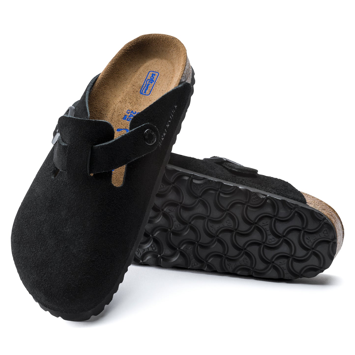 Boston Soft Footbed Suede Leather - Black