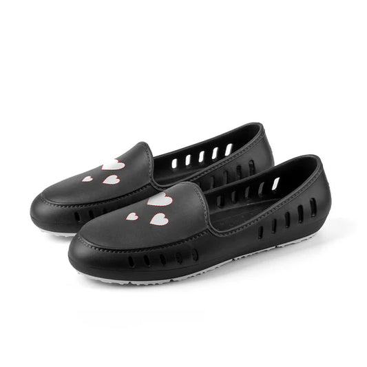 Cruise Loafer - Black Hearts Print / Waterproof - Slipper Lounge