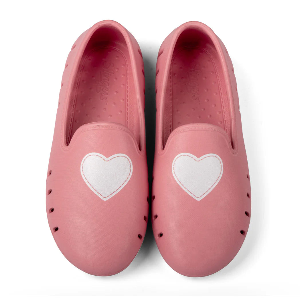 Cruise Loafer Kids - Blush Pink Hearts print / Waterproof