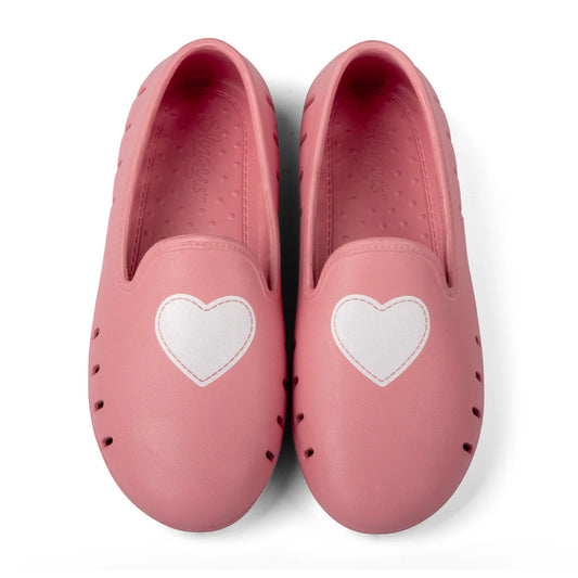 Cruise Loafer Kids - Blush Pink Hearts print / Waterproof