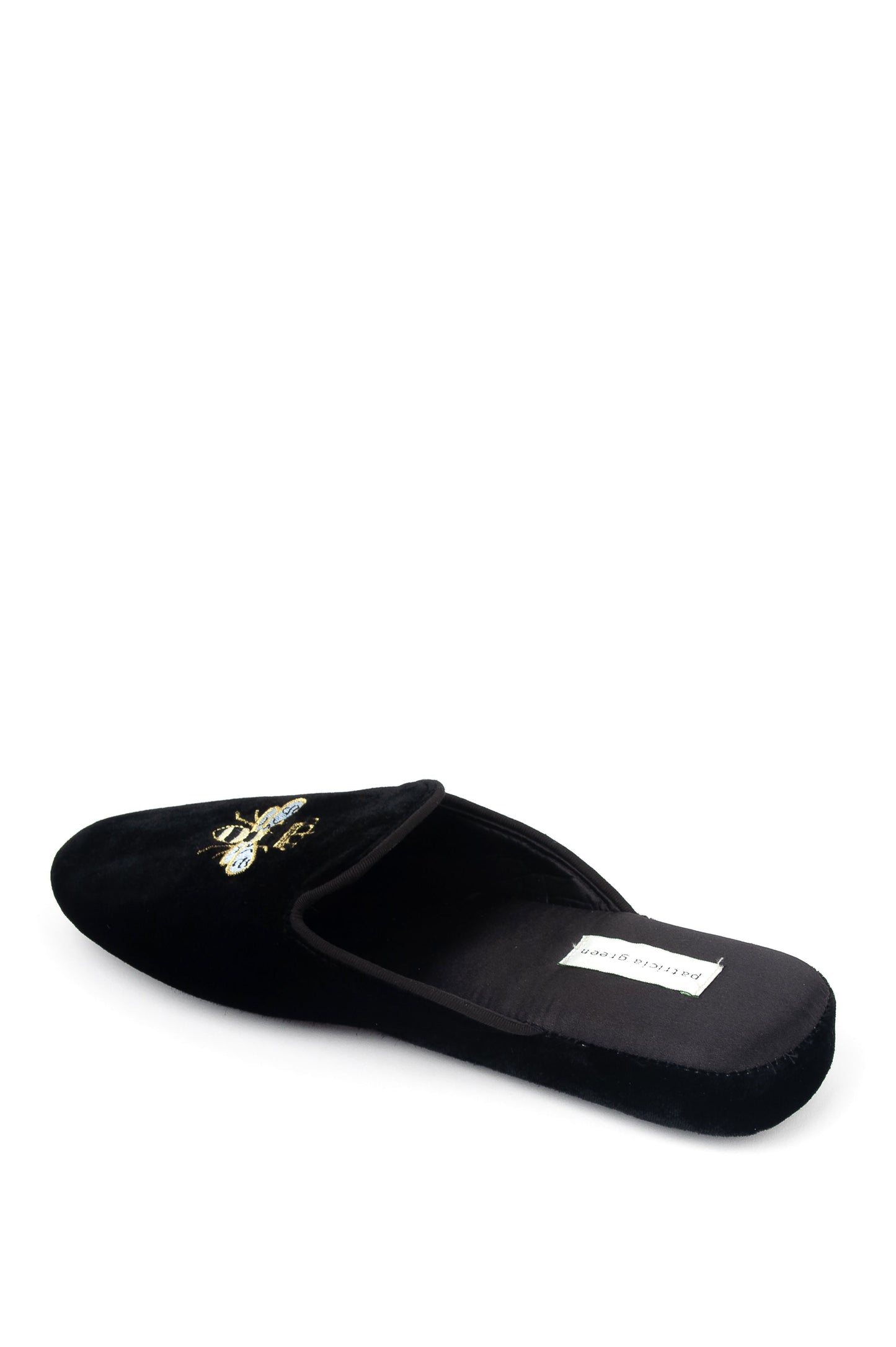 Queen Bee Embroidered Velvet Slipper