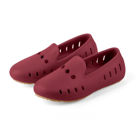Cruise Loafer Kids - Burgundy 3 Daisy Perforation / Waterproof - Slipper Lounge