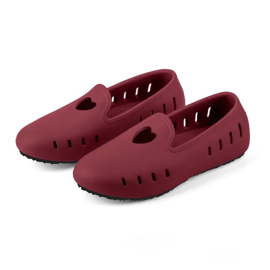 Cruise Loafer Kids - Burgundy Heart Perforation / Waterproof - Slipper Lounge