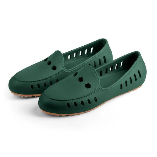 Cruise Loafer - Green 3 Daisy Perforation / Waterproof - Slipper Lounge