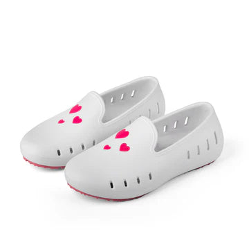 Cruise Loafer Kids - White / Pink Hearts print / Waterproof