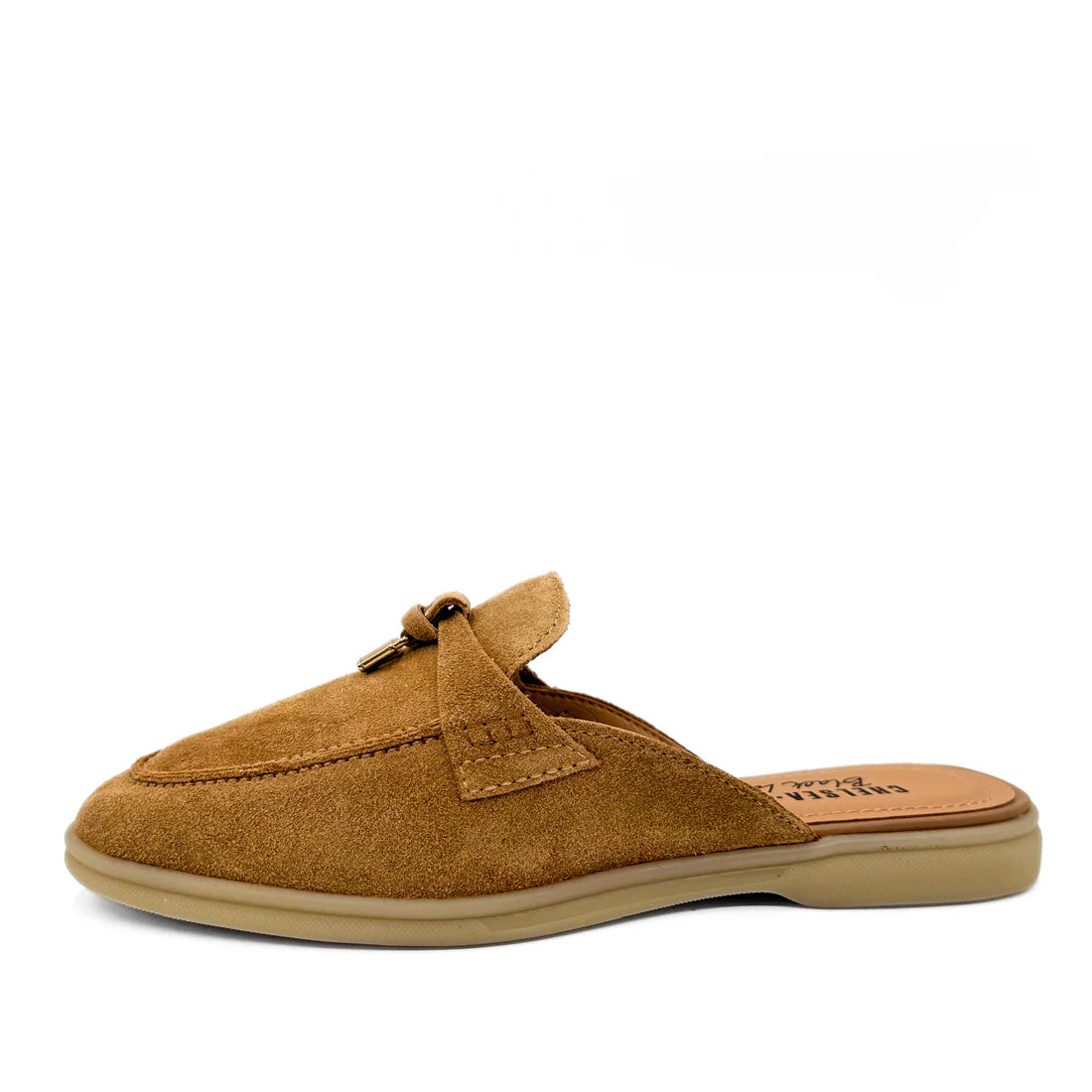 Lasso Suede Slip On Loafers-Tan