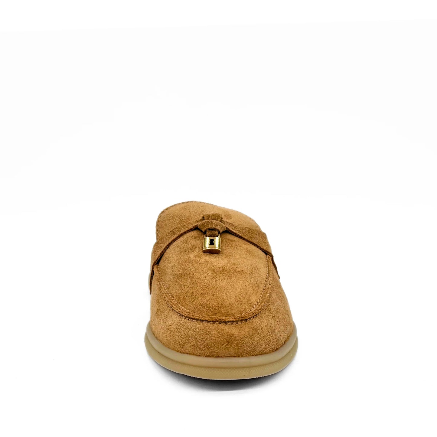 Lasso Suede Slip On Loafers-Tan