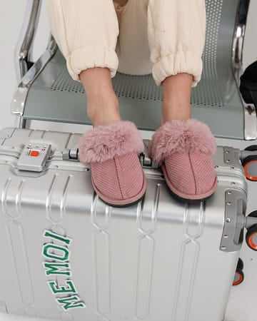 Corduroy Fluffy Slipper-Blush
