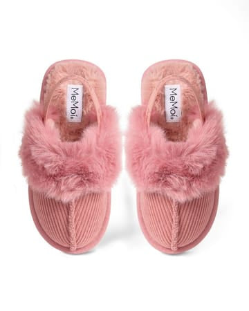 Corduroy Fluffy Slipper-Blush