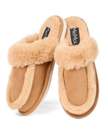 The Holly Plush Slippers-Chestnut