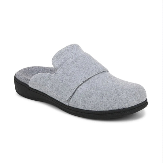 GEMMA II MULE SLIPPERS-Light Gray Flannal