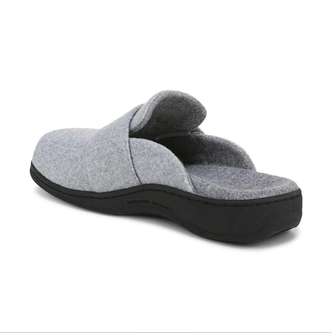 GEMMA II MULE SLIPPERS-Light Gray Flannal