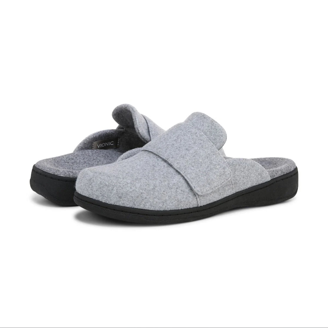GEMMA II MULE SLIPPERS-Light Gray Flannal