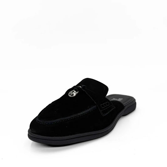 Lasso Nubuck Slip On Loafers-Black