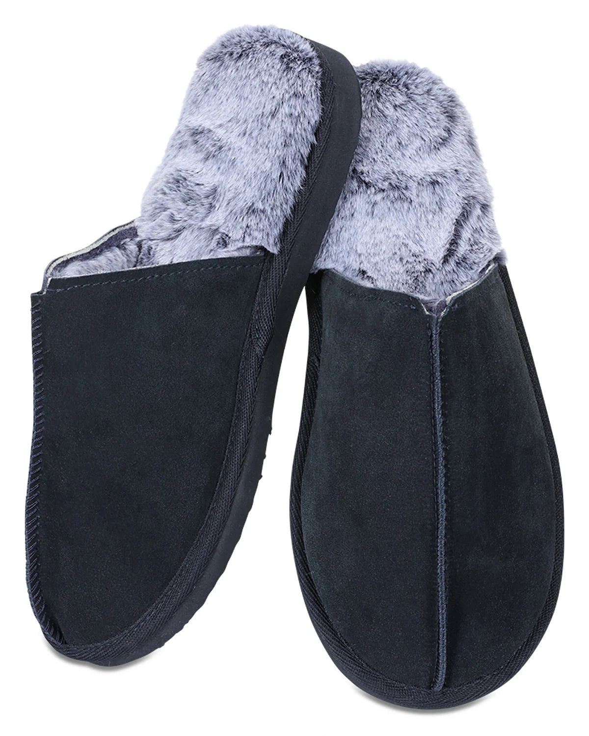 MeMoi Men’s True Suede Plush Slippers with Memory Foam