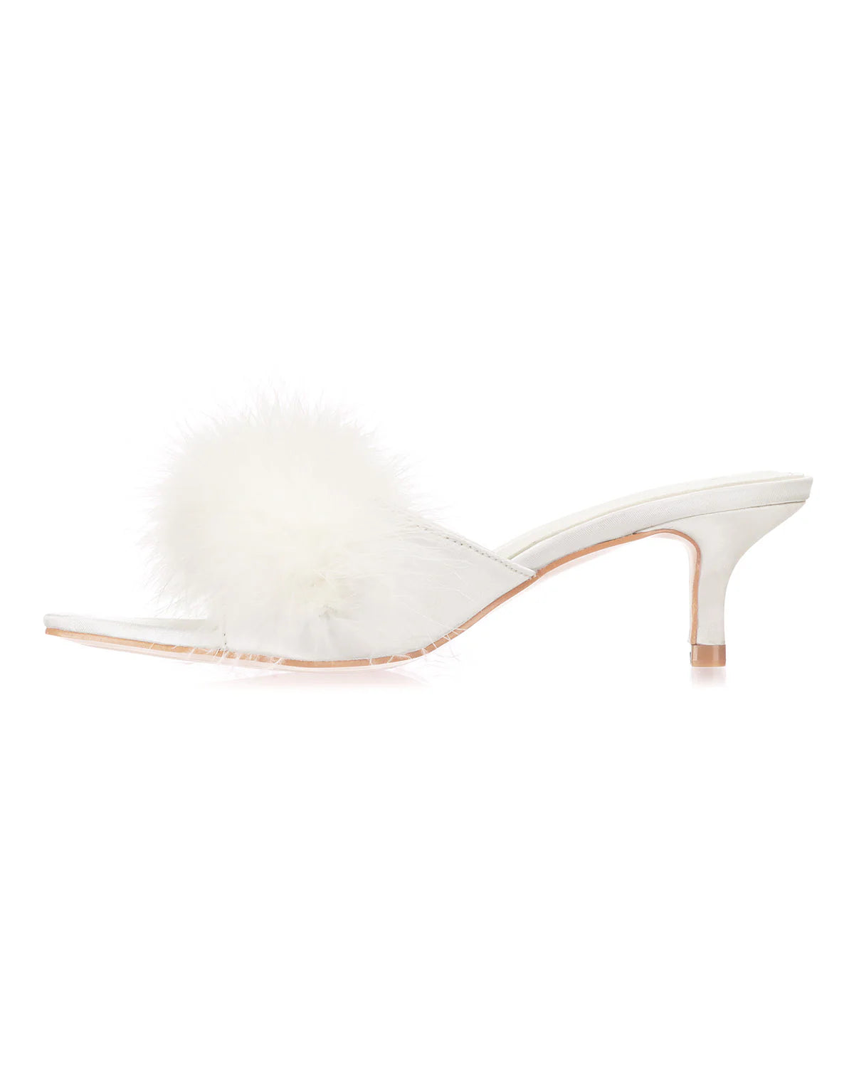 Women's Mona Marabou Hard Sole Slender Heel Slipper