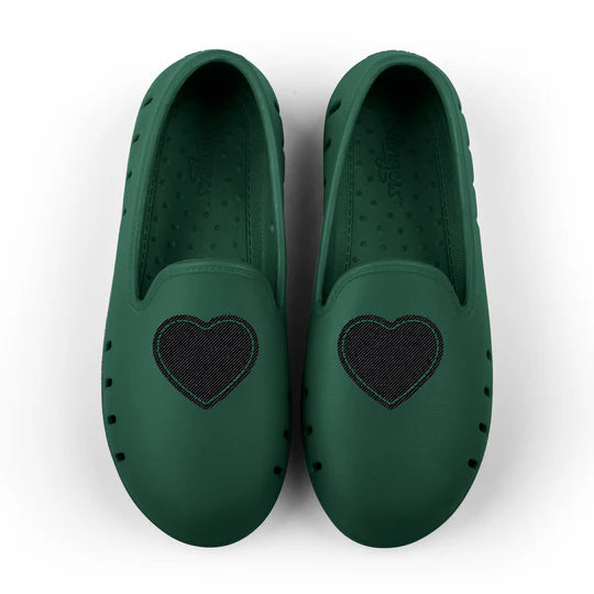 Cruise Loafer Kids - Green / Denim Heart Patch / Waterproof - Slipper Lounge