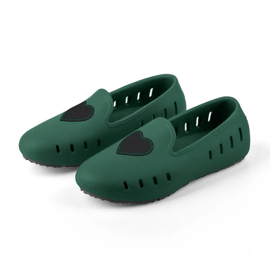Cruise Loafer Kids - Green / Denim Heart Patch / Waterproof - Slipper Lounge