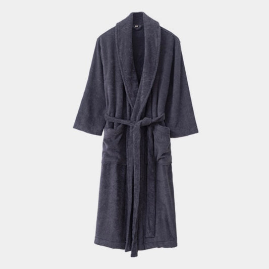 Classic Ultra-Soft Absorbent Cotton Bathrobe / Dark Gray