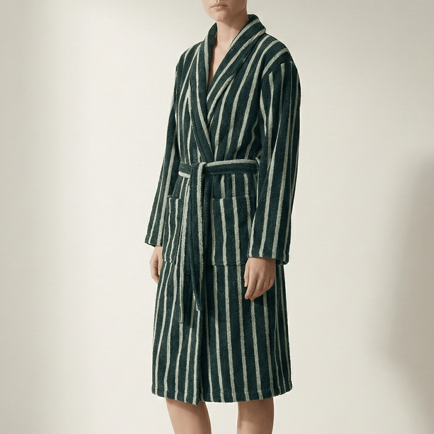 Quiet Evening Striped Robe Set / Burgundy