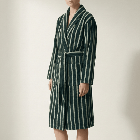 Quiet Evening Striped Robe Set / Green