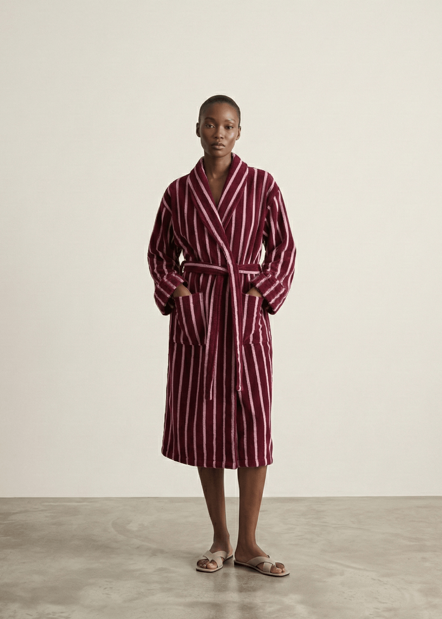 Quiet Evening Striped Robe Set / Green