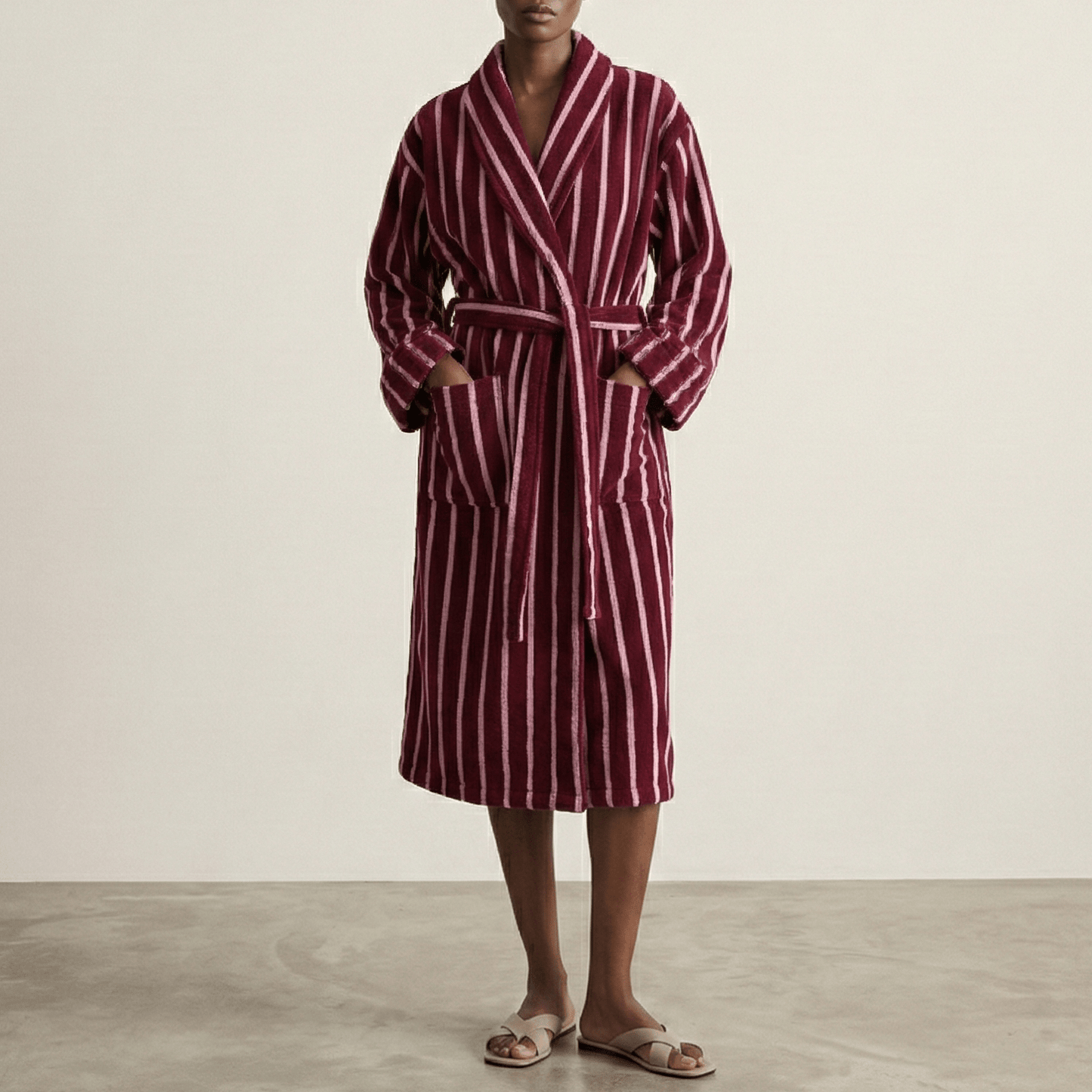 Quiet Evening Striped Robe Set / Green
