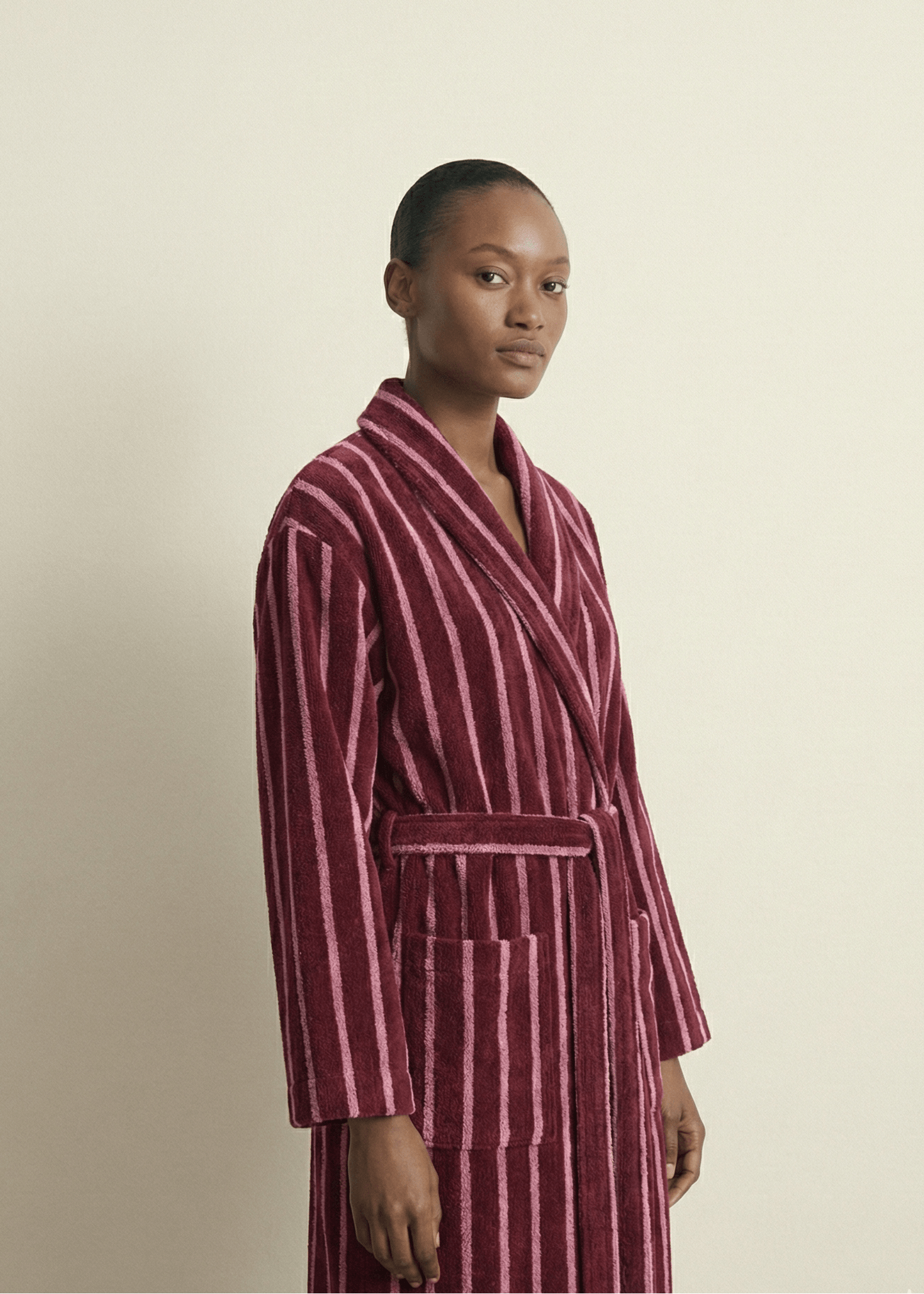 Quiet Evening Striped Robe Set / Green